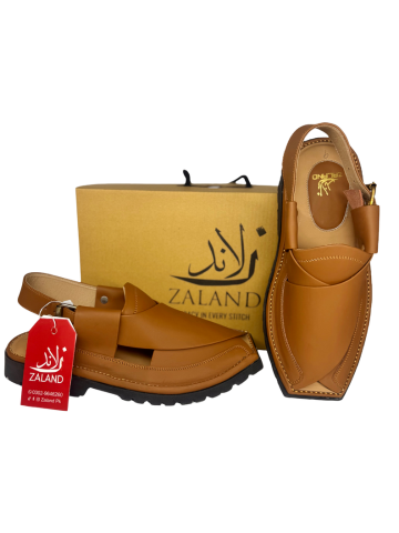 Vibram Sole Peshawari Chappal | Camel