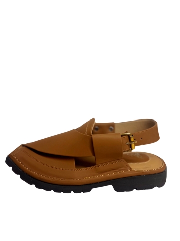 Vibram Sole Peshawari Chappal | Camel